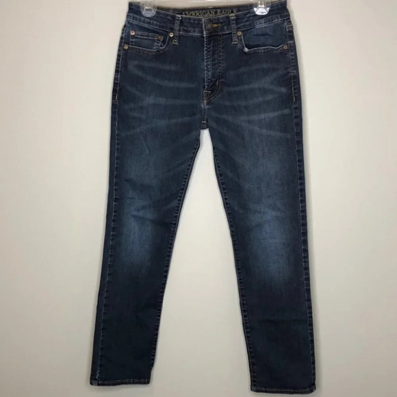 AMERICAN EAGLE Mens Slim Straight Jeans Blue Mid Wash Extreme Flex Size 29x30 - Picture 7 of 7